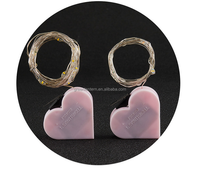 Bouton en forme de coeur Mini fée à piles éclairage de chaîne 2M LED fil de cuivre lumières scintillantes pour les événements de fête de mariage
