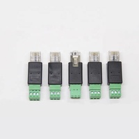 Adaptateur RJ45 vers bornier 3 broches, convertisseur de bloc de connexion RJ45 mâle à tête cristalline vers bornier à vis RS485