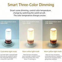 Ampoule en forme de maïs en aluminium E14/E27, 3 couleurs, avec interrupteur mural, lumière froide/chaude. Utilisation résidentielle Convient aux lustres, lampes murales/de table et luminaires