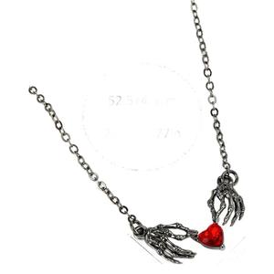 Collar con colgante de garra de corazón de esqueleto, aleación de zinc, estilo gótico punk para fiesta, hombres y mujeres - Product Image 5