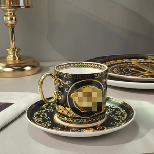 Modern Luxury Ceramic Cup and Plate Set Western Design for Home Travel or Tea & Coffee Porcelain Turkish Coffee <b>Mug</b> <b>Gift</b> - Product Image 6