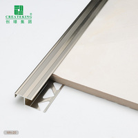 Profilé de transition en aluminium durable pour carrelage, finition métallique pour appartement, personnalisable sur mesure, 27,2 mm x 13,12 mm