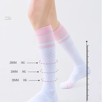 Chaussettes de compression personnalisées en usine Femmes jambes longues Course professionnelle Sports Fitness Mollet Muscle Genou Badminton Logo personnalisé