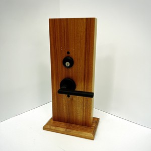 Ensemble de poignées de porte rondes noires avec serrure mécanique silencieuse à mortaise pour entrée de villa ou chambre principale - Product Image 2