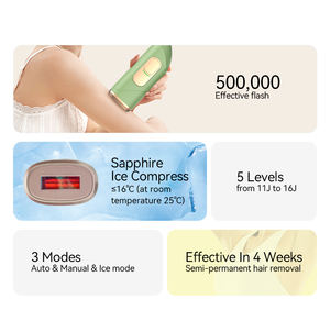 ชุดมือถือไฟฟ้าแบบพกพาสำหรับใช้ในบ้านคืนความเย็นให้ผิวอ่อนเยาว์ด้วยเลเซอร์ของผู้หญิงอุปกรณ์กำจัดขน IPL - Product Image 4