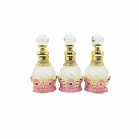 Flacon compte-gouttes d'huile essentielle de marque de luxe de 15ml, or arabe, avec bâton en verre