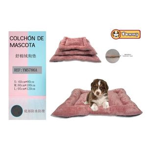 Set di 3 Tappetini per Cani in Velluto di Cotone Shu, Colore Cammello YM5786A, Letti di Lusso per Animali Domestici - Product Image 1