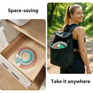 성인용 가중 소프트 스프링 훌라후프 1.5kg, 접이식 피트니스 후프, 허리에 무리가 가지 않는 디자인 - Product Image 6