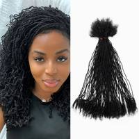 Extensiones de Cabello Humano Remy 100% Brasileño, Sisterlocks de 0.2cm, 6-30 Pulgadas, Hechas a Mano, Micro Interlocked Locs con Puntas Rizadas, Venta al por Mayor para Salones, Fábrica 18Y