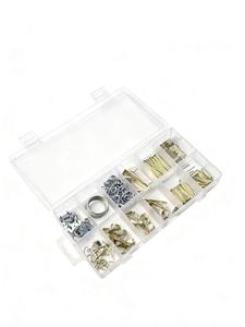 Hộ gia đình trang trí hình ảnh móc kim loại khung móc Kit 260pcs vít mắt sắt dây treo trang trí móc - Product Image 3