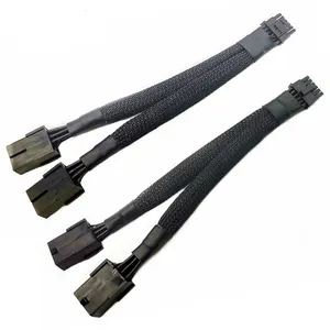 16AWG 12VHPWR PCIe 5.0 16Pin 12+4Pin to Dual GPU PCIE 8Pin Power Adapter Cable for RTX 4070 4090 Graphics Card