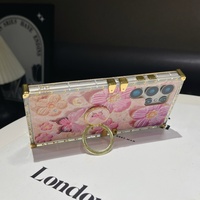 Casing Ponsel Mewah Untuk Samsung S25 Ultra S24 FE S23 S22 Plus S21 Lukisan Minyak 3D Kupu-kupu Bunga Cincin Penyangga Penutup Belakang