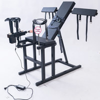 Fauteuil de bondage robuste et réglable en cuir, avec appui-tête, pour exercices de Kegel et équipement SM, confortable