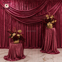 ANNIELU Rideaux de fond de scène en velours de luxe 10 FT 12 FT 14 FT 16 FT Rideaux en velours froissé pour décoration de mariage intérieure/extérieure