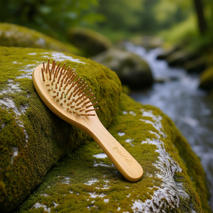 Cepillo para el cabello Pandoo de bambú y madera natural para uso diario - Product Image 3