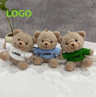 Pendentif en peluche personnalisé mini ours en peluche, vêtements colorés, porte-clés, cadeaux promotionnels, logo imprimé sur mesure