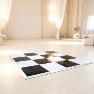High Quality Black & White Luxury Dance Floor for Wedding Events with Plywood & Aluminum Alloy Construction and <b>Trolley</b> Package - Product Image 1