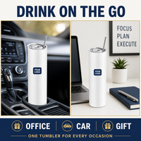Gobelet de voiture en acier inoxydable 304 de 20 oz, à double paroi, isolé sous vide, avec couvercle à paille et couvercle rabattable, design personnalisé, sublimation blanche