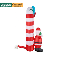 Arche gonflable géante personnalisée de 10 pieds avec décor de Père Noël et d'elfe Lumières LED intégrées