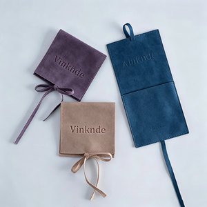 Eco‑friendly Square Velvet Drawstring <b>Jewelry</b> Storage Pouches Bulk Wholesale Embossed Logo Premium Velvet <b>Packaging</b> - Product Image 4