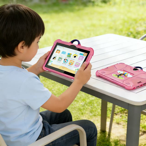 Tableta infantil de 7 pulgadas, sistema Android, con soporte de mano, funda de seguridad para niños, Google Play Store, control parental, <span class=keywords><strong>color</strong></span> morado. - Product Image 3