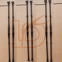 Poteau d'escalier en métal rond noir de 16 mm, nouveau design LD Metal, balustre en fer forgé avec accessoires pour rampe d'escalier en bois intérieure