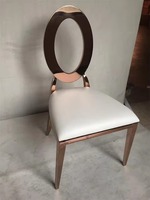 Chaise élégante de salle à manger de luxe avec cadre en acier inoxydable pour banquet, fêtes en plein air, mobilier événementiel