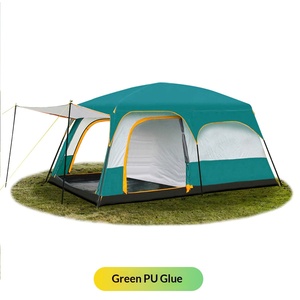 Tente de camping, deux chambres, un salon, pliable, portable, protection solaire, imperméable, grande tente de camping - Product Image 6