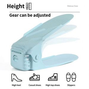 1PCS Durable Adjustable Shoe Organizer <b>Wardrobe</b> Shoes Storasge Footwear Support Slot Space Saving Shoes Storage Rack Shoebox - Product Image 5