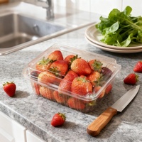Boîte à clapet transparente 500g pour fruits (fraise, tomate, raisin) – Écologique et biodégradable – Vente en gros