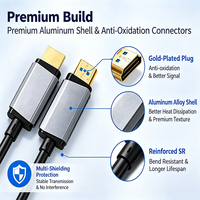 Câble HDMI 2.1 Optique Actif Mâle-Mâle 8K 60Hz avec Connecteurs Plaqués Or – Cordon HDMI pour TV, Moniteur, Projecteur, Console de Jeu