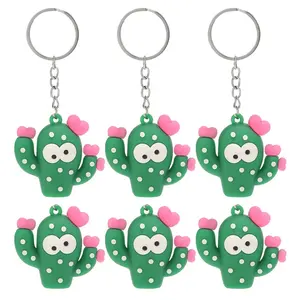 Moda Carino Cactus Silicone Keychain Creativo Portachiavi Personalizzato Per Le Donne Delle Ragazze Dei Ragazzi Bigiotteria All'ingrosso