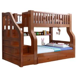 Lit superposé double JY-B066 SeaMind en bois de pin massif moderne, lit mère-enfant haut-bas, <span class=keywords><strong>couchette</strong></span> supérieure/inférieure, armoire à deux niveaux - Product Image 3