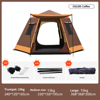 Tente hexagonale gonflable professionnelle, installation rapide automatique, double couche, tissu Oxford de haute qualité, toutes saisons, soleil, pluie, neige