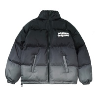 Veste décontractée pour homme sur mesure, style streetwear, dégradé, coupe ample, manteau d'hiver avec col montant et motif dégradé chaud