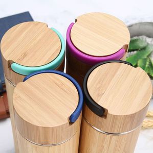 Eco-Friendly Thermos Vacuum Insulated Vaccum Stainless Steel Bamboo Thermal <b>Coffee</b> Tea Water <b>Flask</b> - Product Image 3