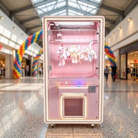 Machine à ciseaux rose pour un joueur, machine à cadeaux à monnayeur, machine de jeu d'arcade à prix, machine à peluches pour centre commercial
