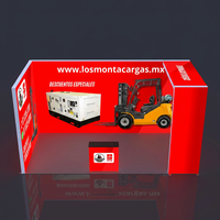 Boîte à lumière en tissu SEG imprimée sur mesure 3x3m pour stand de salon professionnel, cadre en aluminium, mur d'affichage LED pour pelle sur pneus