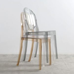 Silla Fantasma Moderna <span class=keywords><strong>de</strong></span> Acrílico Transparente, Apilable, Silla <span class=keywords><strong>de</strong></span> Comedor <span class=keywords><strong>de</strong></span> PC Transparente, Silla <span class=keywords><strong>de</strong></span> Cristal para Interiores y Exteriores para Eventos - Product Image 4