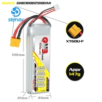 Batería LiPo Recargable Original GNB 2S 3S 4S 5S 6S 3000mAh 100C para Modelos de Ala Fija, Control Remoto, Drones FPV