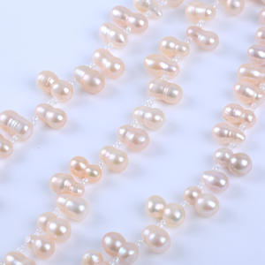 Perles d'eau douce naturelles de 8 à 11 mm, accessoires de bricolage, fabrication artisanale, bracelet en perles à 8 caractères de Zhuji avec trou de tête, perles en vrac - Product Image 1