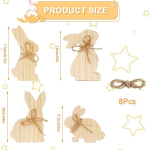 Bloques de madera de conejo de Pascua para pintar, decoración del hogar, uso en interiores - Product Image 4