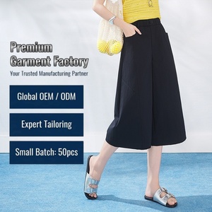 Pantalon de voyage 7/8 pour femmes, taille haute élastique, coupe ample, décontracté, pour tous les jours - Product Image 1