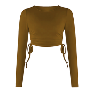 Crop top en maille respirante de haute qualité pour femme, chemise tendance, crop top en maille de créateur pour femme, col rond, style streetwear, vêtements de mode - Product Image 4