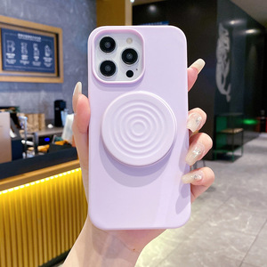 เคสโทรศัพท์ซิลิโคนสีลูกกวาดแบบขายส่ง พร้อมขาตั้งวงกลม สำหรับ iPhone 17 16 15 14 13 12 Pro Max XS XR Mini Plus - Product Image 5