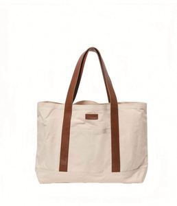 Sac de shopping en coton avec fermeture à bouton personnalisé, sac de voyage moderne de luxe en toile avec fermeture éclair et poche pour bouteille d'eau - Product Image 2