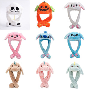 Bonnet lumineux LED EN71 en forme de lapin à longues oreilles mobiles, écologique, mignon, dessin animé, jouet en peluche doux, casquette en peluche Kawaii amusante - Product Image 4