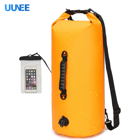 Side Handle PVC Waterproof Dry Bag Roll Top Backpack with Pocket for Floating Travel Swimming Boating Kayaking Camping