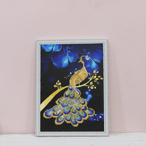 2023 nuevo producto moderno Pavo Real diamante pintura marco DIY aceite Digital pintura números lienzo soporte Base paisaje para adultos - Product Image 2