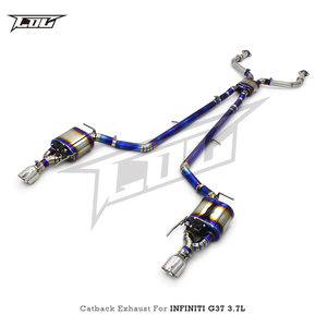 ระบบท่อไอเสียแคทแบ็กแบบปรับแต่งจากโรงงานสำหรับอินฟินิตี้ G37 3.7L ซีดาน ปี 2010-2021 ทำจากโลหะผสมไทเทเนียมและท่อไอเสียสแตนเลส - Product Image 3